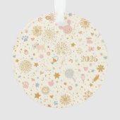 Photo Ornament – Golden Fireworks, Paw Prints (achterkant)