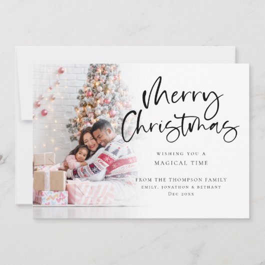 Photo Overlay 2026 Calendar Merry Christmas  Feestdagenkaart (Voorkant)