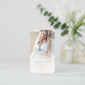 Photo Overlay Gold Script Boeken voor Baby shower Informatiekaartje (Staand voorkant)