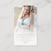 Photo Overlay Gold Script Boeken voor Baby shower Informatiekaartje (Voorkant)