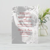 Photo Overlay Lovely Red Text Minimalist Wedding Kaart (Staand voorkant)
