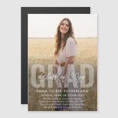 Photo Overlay Magnetic Graduation Announcement Magnetische Uitnodiging (Voorkant / Achterkant)