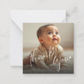 Photo Overlay Minimalistisch Script Budget Bedankt Notitiekaartje (Voorkant)