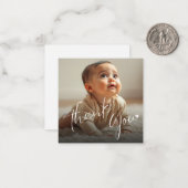 Photo Overlay Minimalistisch Script Budget Bedankt Notitiekaartje (Voorkant / Achterkant in situ)