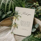 Photo Palm Tree Wedding Coastal Thank You Bedankkaart