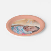 Photo Paper Plate Baptism Orange Shower Papieren Bordje (Gekanteld)