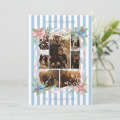Photo Pastel Candy Cane Family Christmas Feestdagenkaart (Staand voorkant)