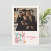 Photo Pastel Merry Christmas Feestdagenkaart (Staand voorkant)