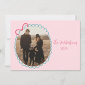 Photo Pastel Scalloped Frame Christmas Feestdagenkaart (Voorkant)