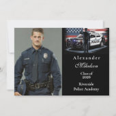 Photo Patriotic Police Officer Graduation Aankondiging (Voorkant)