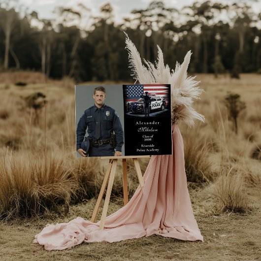 Photo Patriotic Police Officer Graduation Aankondiging