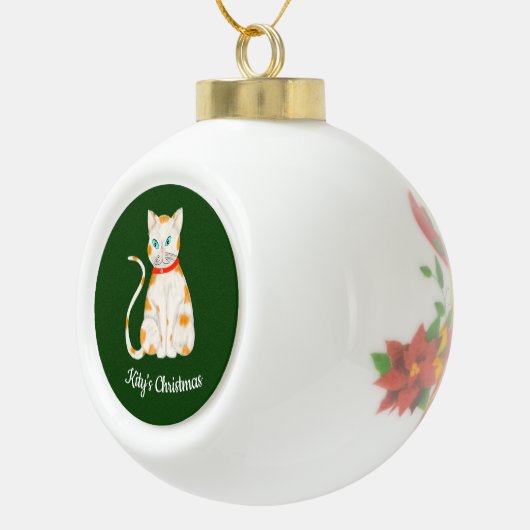 Photo Personalized Keramische Bal Ornament (Rechts)