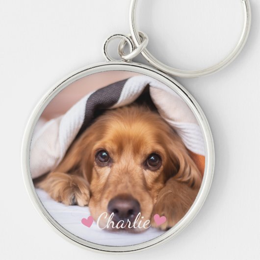 Photo Personalized Name Pet  Sleutelhanger (Voorkant)