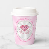 Photo Personalized, Pink Birthday Paper Cups Papieren Bekers (Achterkant)