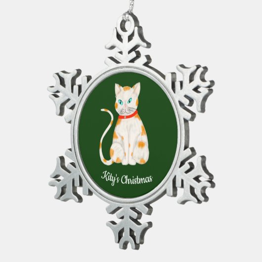 Photo Personalized Snowflake Framed Ornament (Rechts)