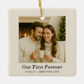 Photo Personalized Text Keepsake Keramisch Ornament (Voorkant)