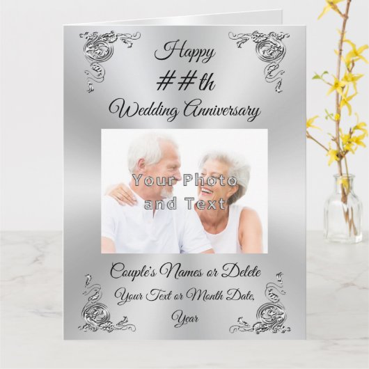 PHOTO Persoonlijke Jubilea Kaart (Gele Bloem)