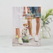 Photo Pet Funny Couple Engagement Party Kaart (Staand voorkant)