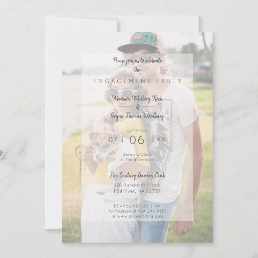 Photo Pet Funny Couple Engagement Party Kaart (Achterkant)