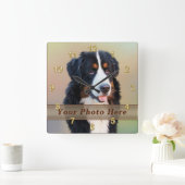 PHOTO Pet-klokken met uw Afbeelding Pet Vierkante Klok (Huis)