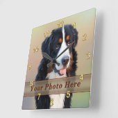 PHOTO Pet-klokken met uw Afbeelding Pet Vierkante Klok (Hoek)