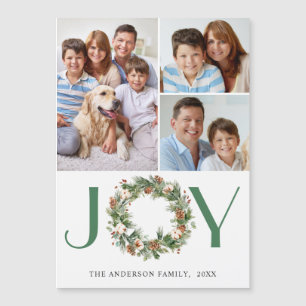 PHOTO Pine Cones Wreate kerstkaart Magnetic Card