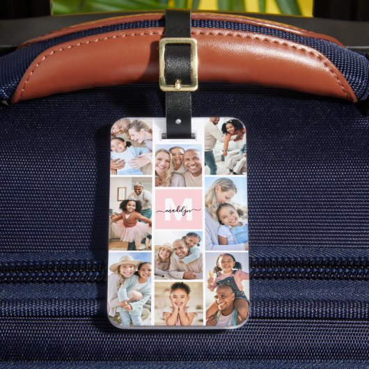 Photo Pink Monogram Bagagelabel (Voorkant Insitu 2)