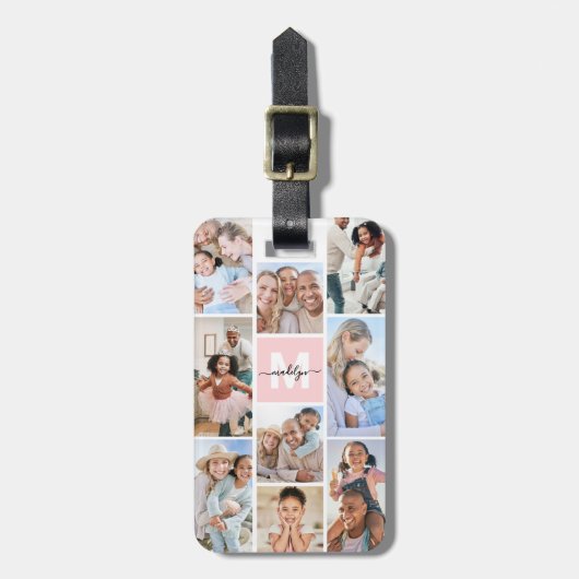 Photo Pink Monogram Bagagelabel (Voorkant verticaal)