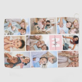 Photo Pink Monogram Golfhanddoek (Horizontaal)