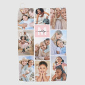 Photo Pink Monogram Golfhanddoek (Voorkant)