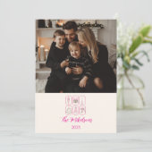 Photo Pink Nutcracker Coquette Christmas Feestdagenkaart (Staand voorkant)