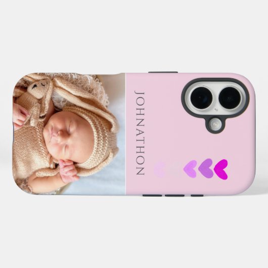Photo Pink Personalized Phone  Case-Mate iPhone Case (Achterkant (horizontaal))