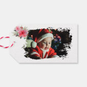 *~* PHOTO Poinsettia AP44-Label met kerstcadeau Cadeaulabel (Achterkant Horizontaal)