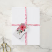 *~* PHOTO Poinsettia AP44-Label met kerstcadeau Cadeaulabel (Met Touw)
