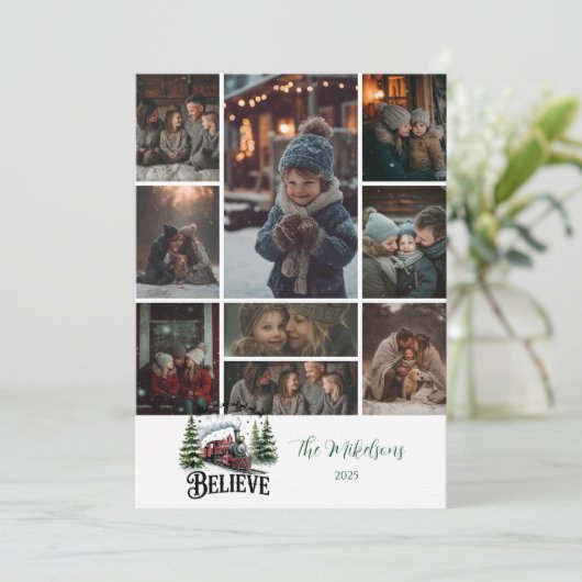 Photo Polar Express Christmas Feestdagenkaart (Staand voorkant)