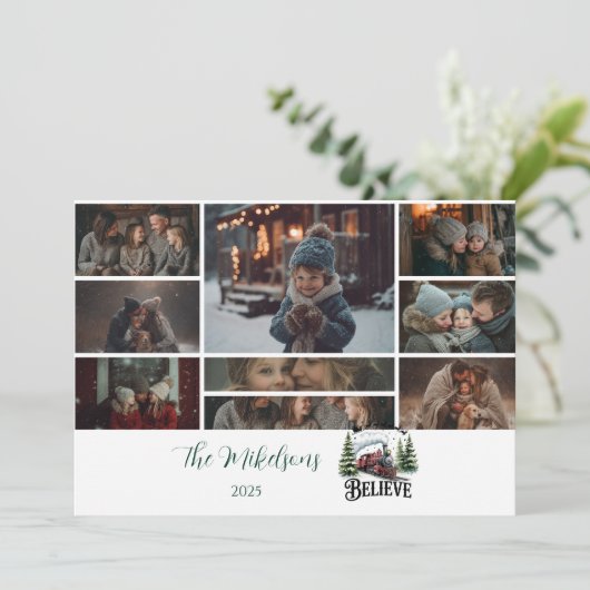 Photo Polar Express Christmas Feestdagenkaart (Staand voorkant)