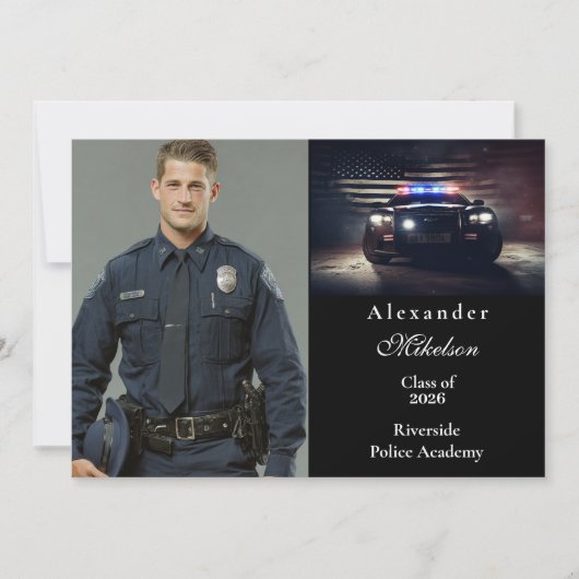 Photo Police Academy Graduation Aankondiging (Voorkant)