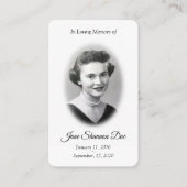 Photo Prayer Card | De 23e Psalm Memorial Card Visitekaartje (Voorkant)