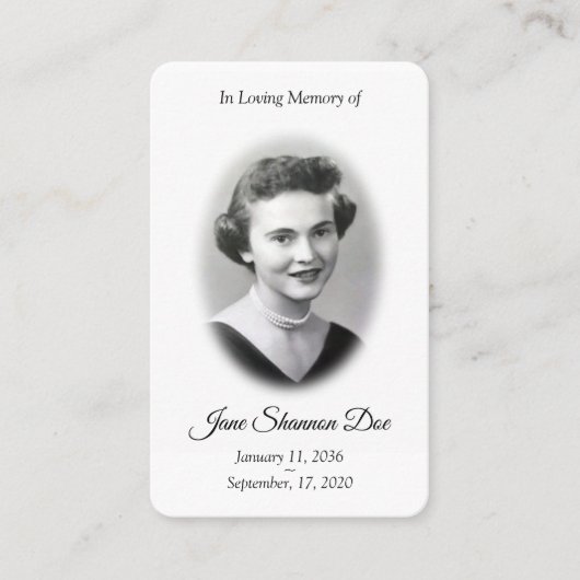 Photo Prayer Card | De 23e Psalm Memorial Card Visitekaartje (Voorkant)