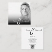 *~* Photo Professional AP31 QR Simple Minimal Vierkante Visitekaartje (Voorkant / Achterkant)