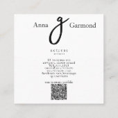 *~* Photo Professional AP31 QR Simple Minimal Vierkante Visitekaartje (Achterkant)