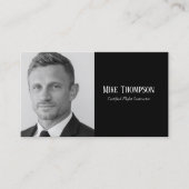Photo Professional QR Code Pilot Black Aviation Visitekaartje (Voorkant)