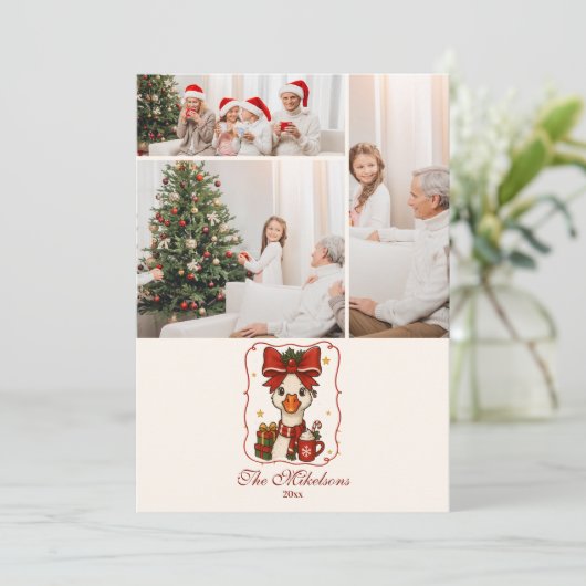 Photo PSilly Goose Christmas Feestdagenkaart (Staand voorkant)