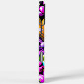 Photo Purple Abstract Hearts and Flowers Case-Mate iPhone Case (Achterkant / Rechts)