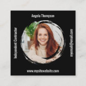 Photo QR Code Black Connect with Me Business Vierkante Visitekaartje (Voorkant)