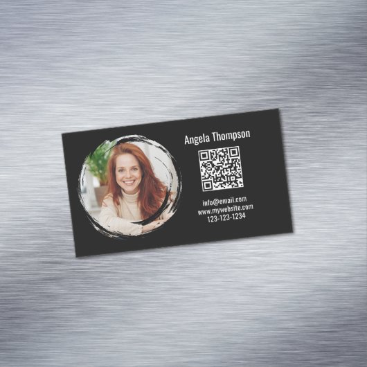 Photo QR Code Black Magnetic  Magnetisch Visitekaartje (Voorbeeld)