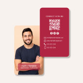 Photo QR Code Connect With Me Burgundy Modern Visitekaartje