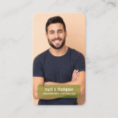 Photo QR Code Connect With Me Olive Green Visitekaartje (Voorkant)