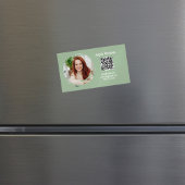 Photo QR Code Green Modern Magnetic  Magnetisch Visitekaartje