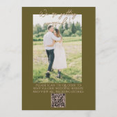 Photo QR Code Hand Drawn Grasslands Floral Wedding Kaart (Achterkant)